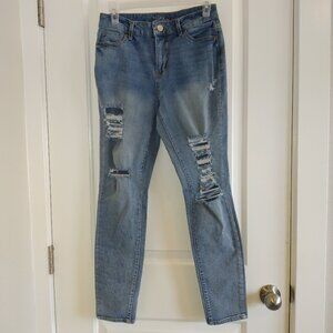 Time and Tru Distressed Women's Blue High Rise Skinny Jeans Size 6